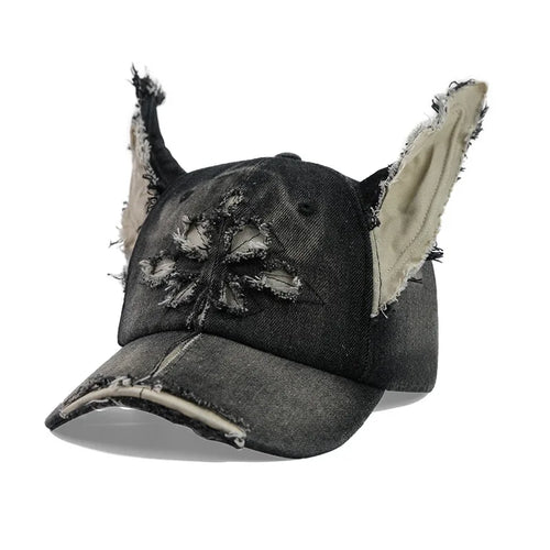 Girl New Jeans Stereoscopic Ears Cowboy Baseball Hat