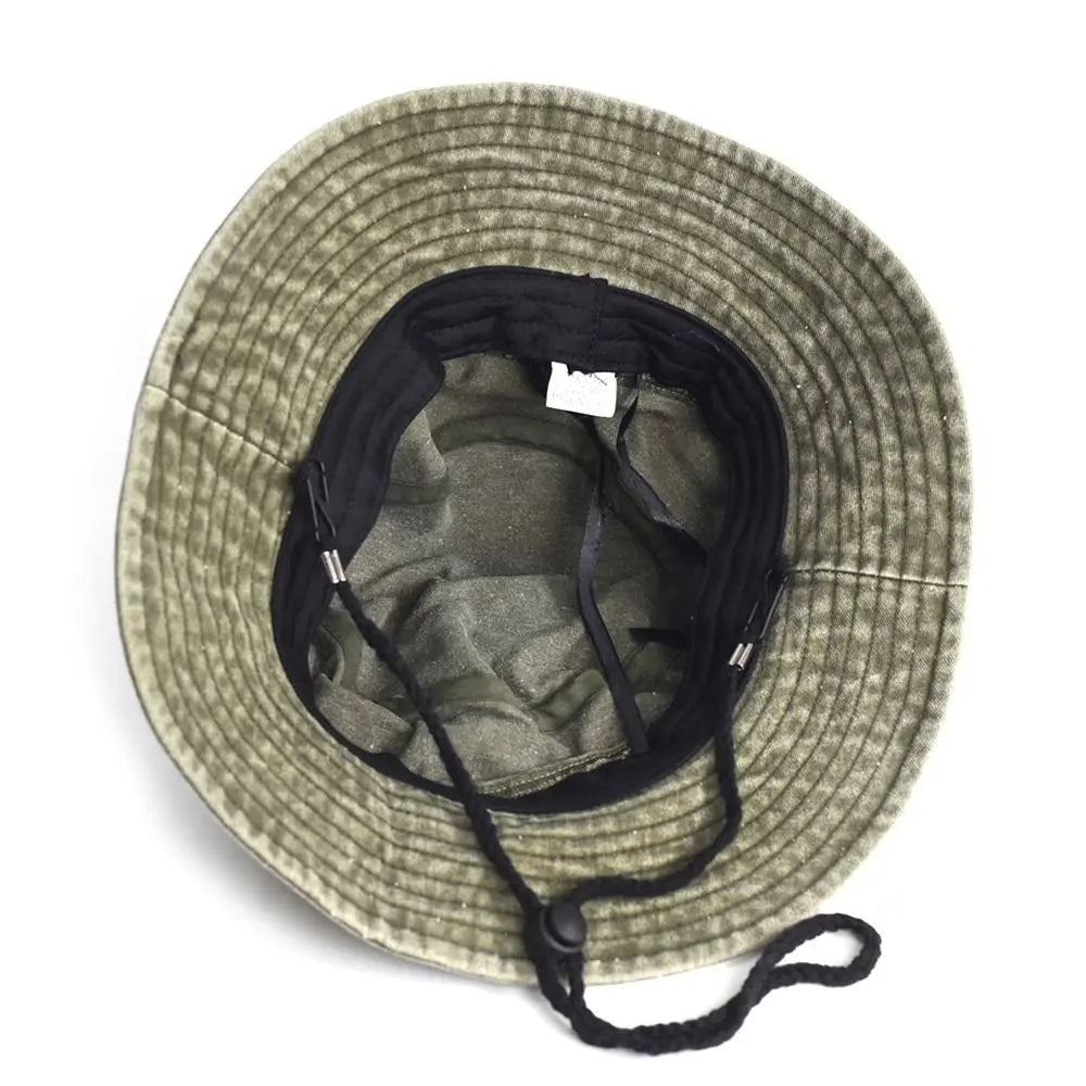 Portable Washed Cotton Bucket Hat Sun Protection Anti-UV