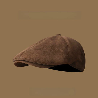Forward Hat Solid Color Retro British Style Newspaper Hat