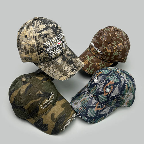 Camouflage Flowers Star Letter Embroidery Baseball Hats