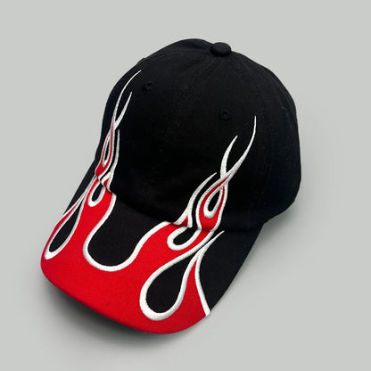 American Embroidered Flame Double-Edged Blade Baseball Hats
