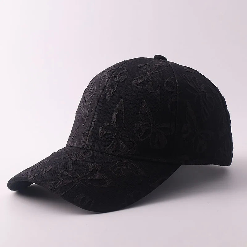 Three-Dimensional Embossed Butterfly Embroidered Baseball Cap