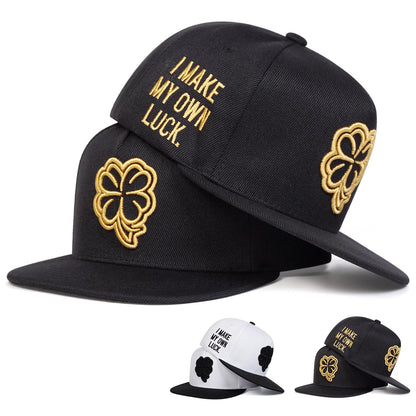 Unisex Four Leaf Clover Embroidery Side Letter Hip-hop Hats Spring Autumn