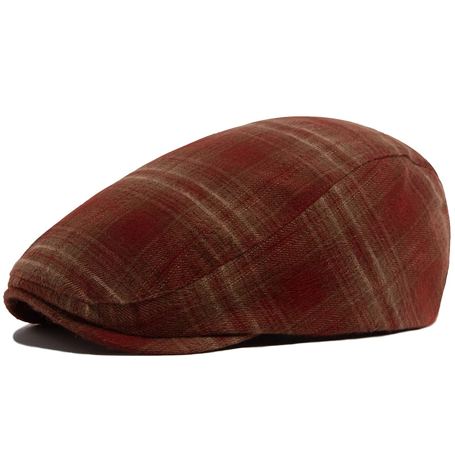 Plaid Herringbone Thin Beret Summer Men Women‘s Vintage Casual Flat Hat
