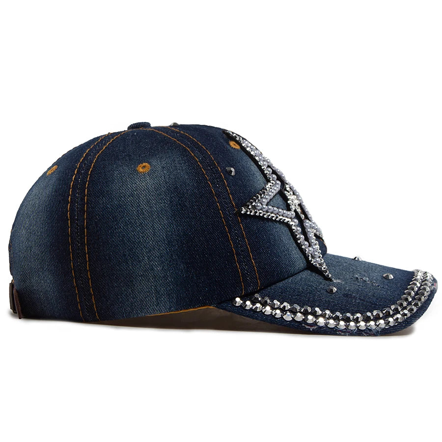 Denim Cloth Baseball Cap Women Fashion Vintage Snapback