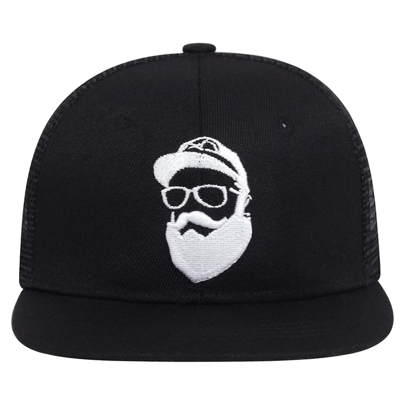 Unisex Old Man Embroidery Hip Hop Net Hats Adjustable Casual Snapback Baseball Caps Outdoor Sunscreen Hat