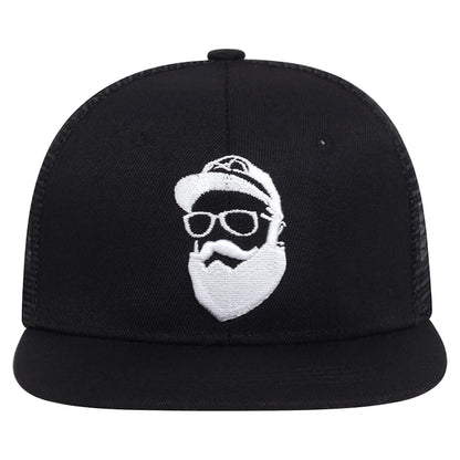 Unisex Old Man Embroidery Hip Hop Net Hats Adjustable Casual Snapback Baseball Caps Outdoor Sunscreen Hat