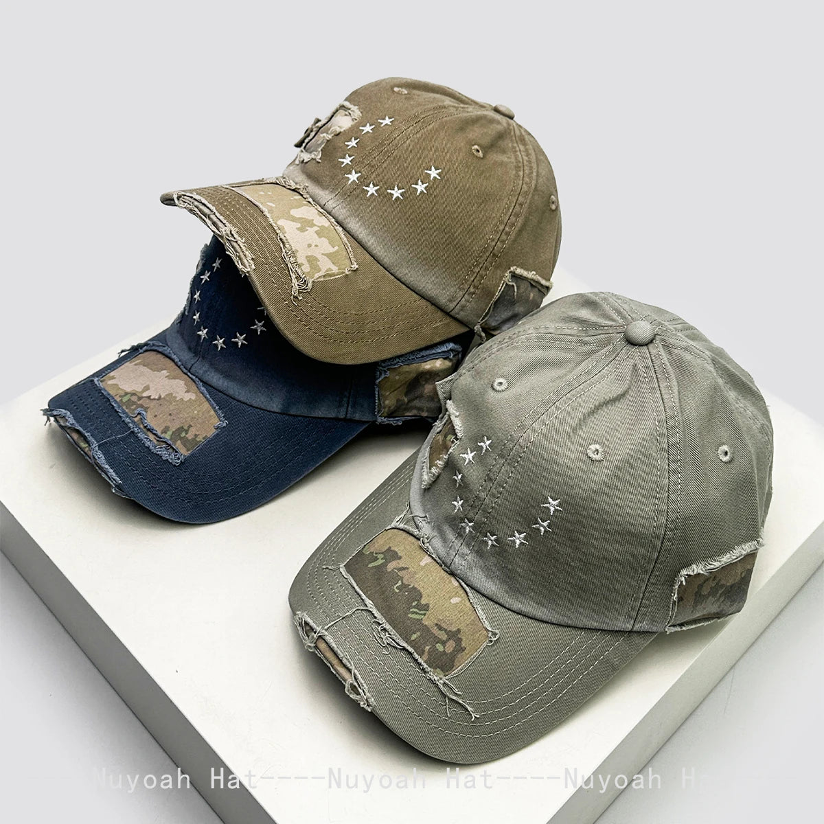 New Men Women Niche Patchwork Embroidered Stars Baseball Hats