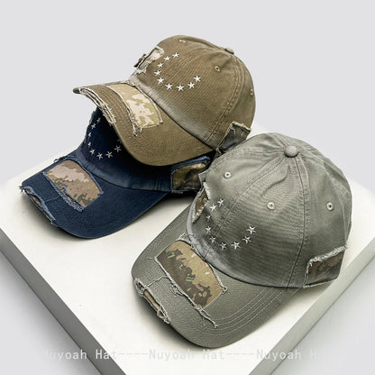 New Men Women Niche Patchwork Embroidered Stars Baseball Hats