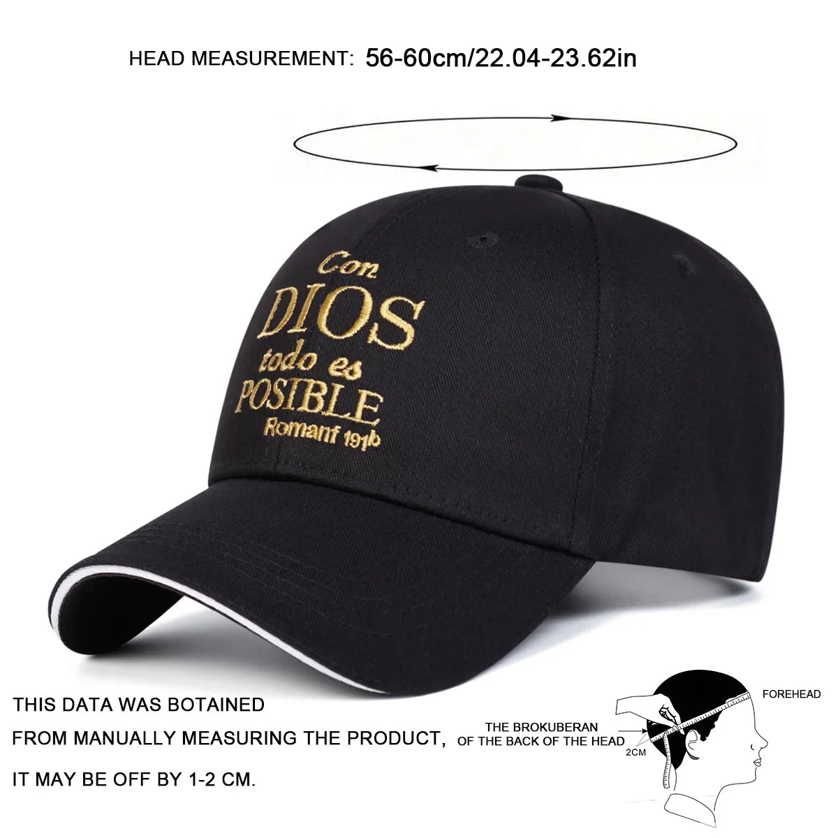 Unisex Dios Letter Embroidery Baseball Caps Spring and Autumn