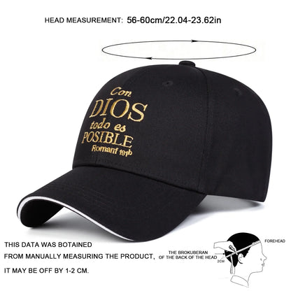 Unisex Dios Letter Embroidery Baseball Caps Spring and Autumn