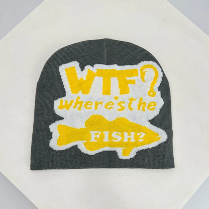 Autumn And Winter New Unisex Funny Fish Letter Knitted Hats