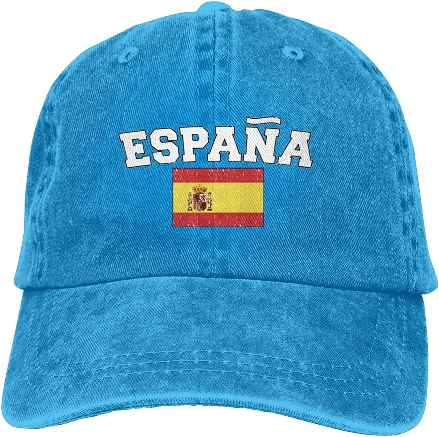 Espana Flag of Spain Spanish Denim Hats for Mens Womens Baseball Caps
