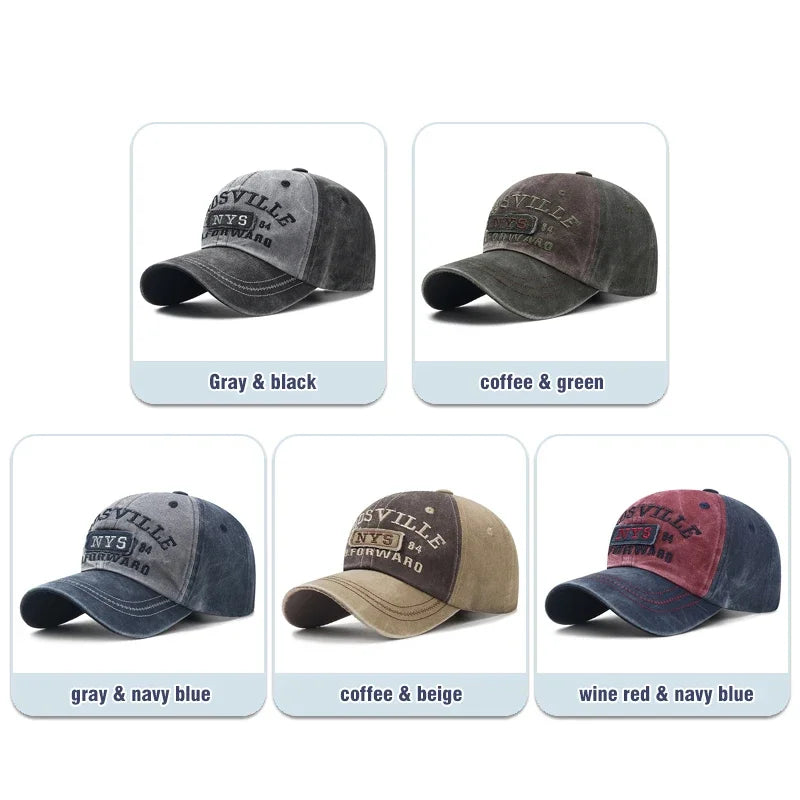 Washed Old Letter Embroidered Caps Baseball Cap
