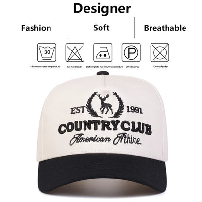 Unisex Country Club Letter Embroidery Baseball Caps Spring Autumn