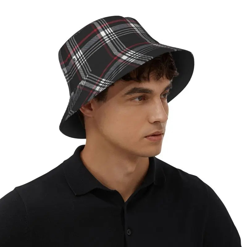 Custom GTI Tartan Bucket Hat Sun Beach Packable Fisherman Cap