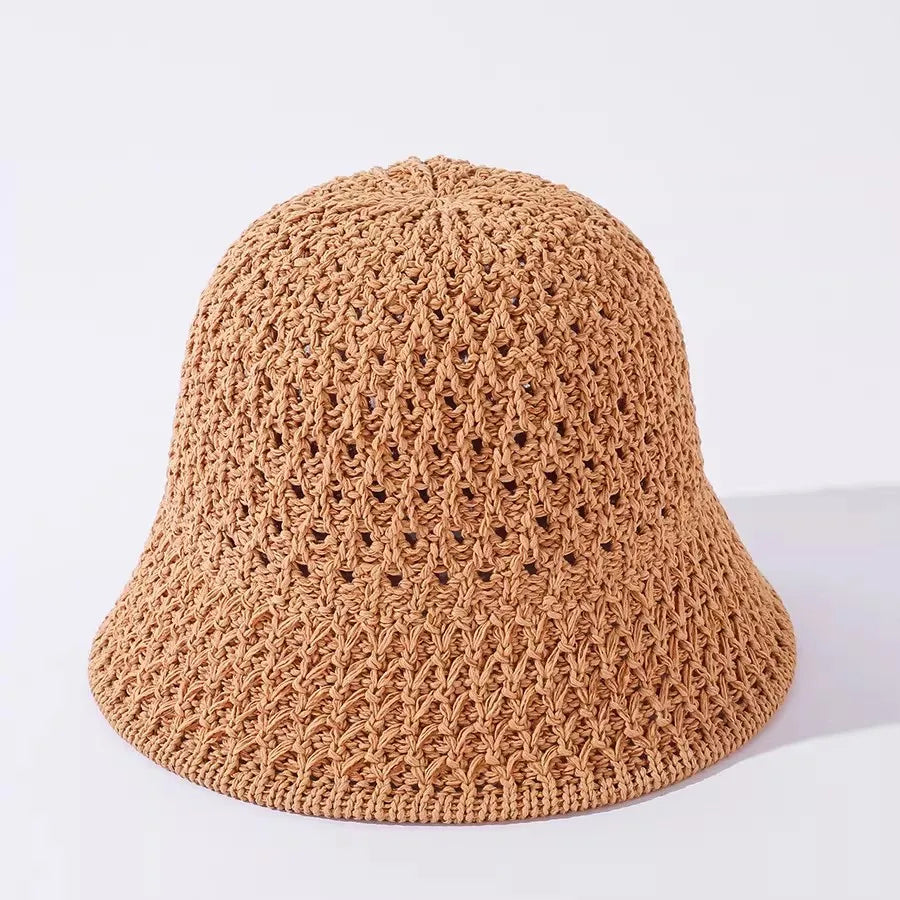 Breathable Summer Hollow Out Knitted Bucket Hats