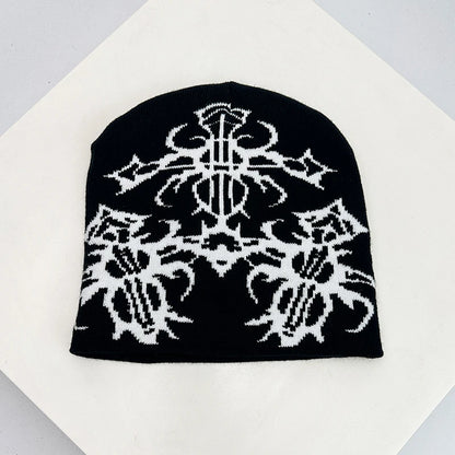 European Style Pattern Wool Knitted Hats Personal Warm Hip Hop