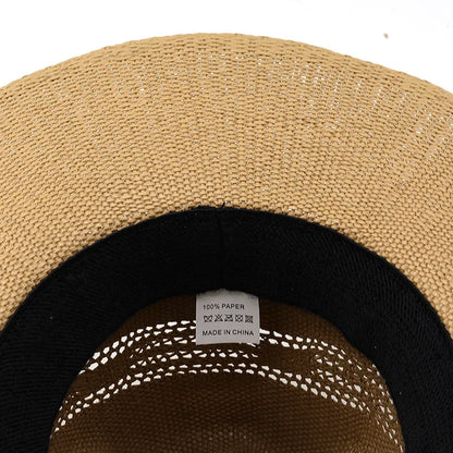 Handwoven Braided Fedora Hat - Breathable Western Cowboy & English Style