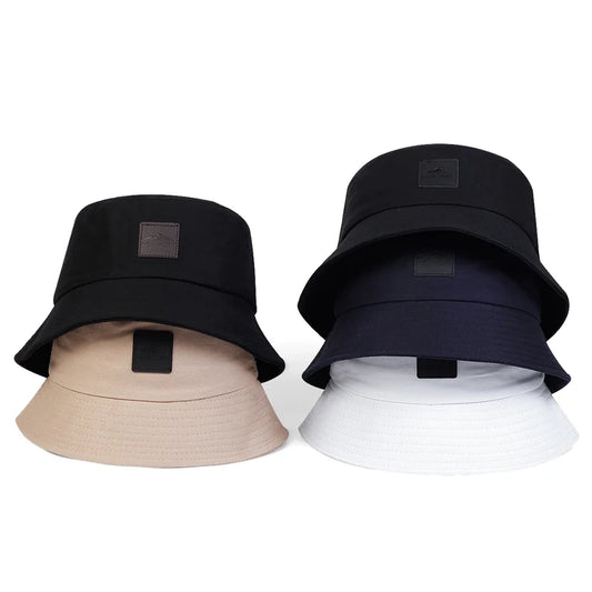Unisex New York Leather Label Personality Bucket Hats