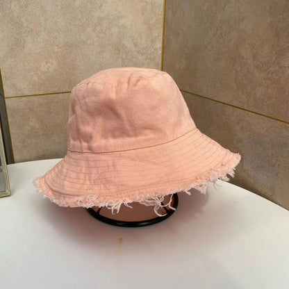 Cotton Fringed Fisherman Cap Soft Aluminum Wire Shape Water Wash Hat