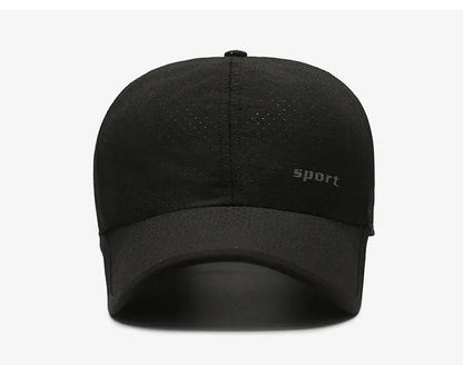 Edging Quick Drying Hat Casual Versatile Trendy Baseball Cap Fashion Outdoor Sports Breathable Black Cap