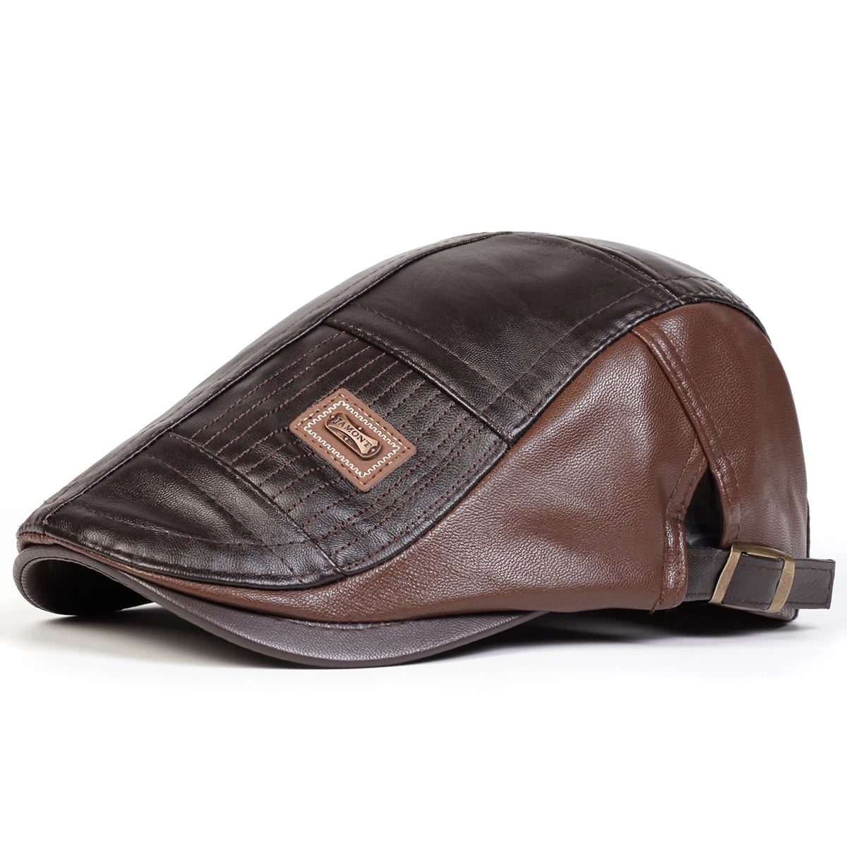 Men Retro Pu Leather Newsboy Caps Painters Hats