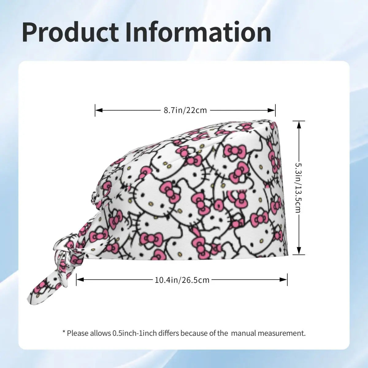 Custom Hello Kitty Medical Staff Scrubs Hat Women Men Cartoon Chara For Chef Hat