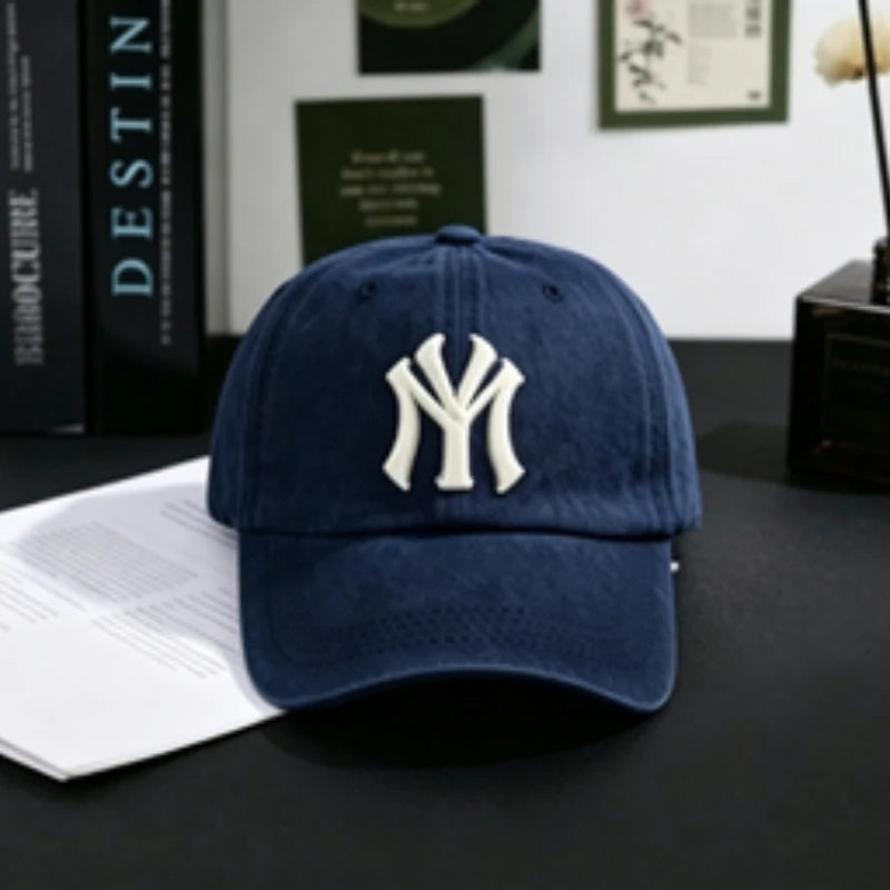 Washed Cotton Men Baseball Cap Lightweight Adjustable Dad Hat Casual Street Travel Sports Sun Cap
