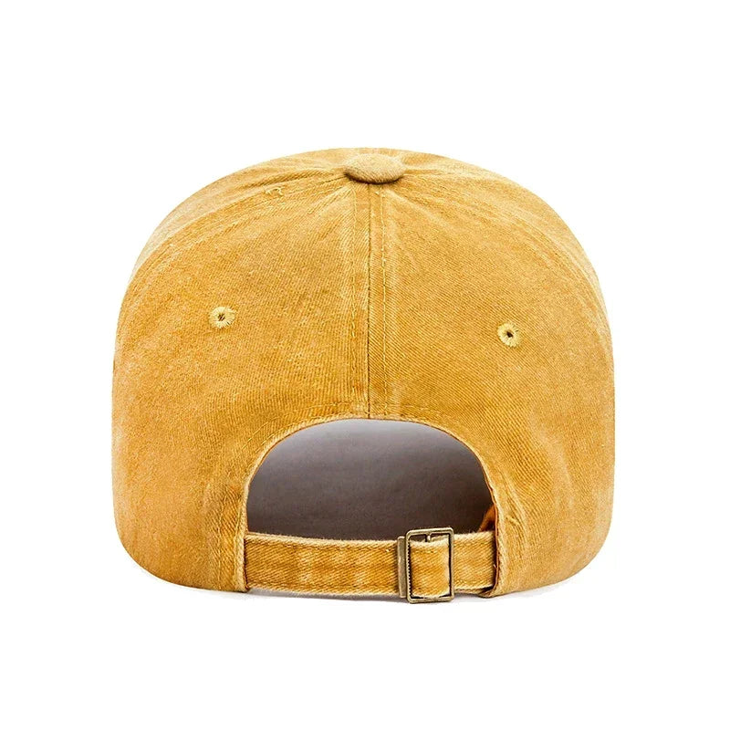 New Unisex Washed Distressed 'Capricorn' Alphabet 3D Embroidery Soft Top Baseball Cap Fashion Men Women