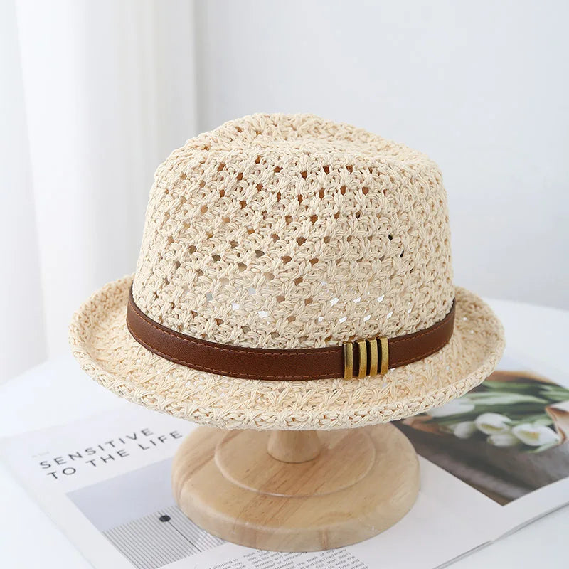 Unisex 90s Retro Bucket Hat Korean Belt Jazz Cap