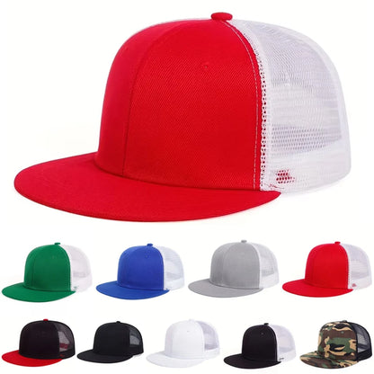 Unisex Solid Color Splicing Snapback Hats Spring Autumn