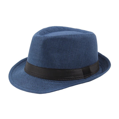 Trendy Wide Brim Men Straw Hat Women Summer Solid Color Fedoras Jazz Sun Cap