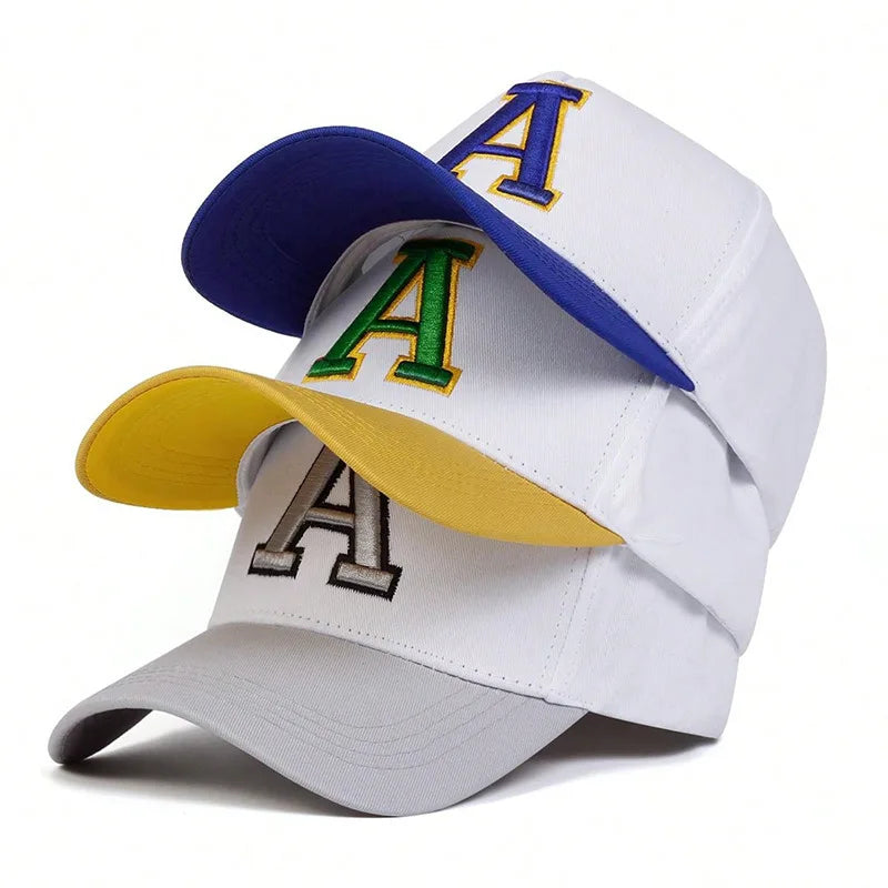 Unisex Stereoscopic A Letter Embroidery Baseball Caps Spring and Autumn