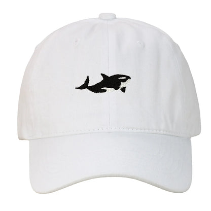 1pc Retro Washed Shark Embroidered Baseball Cap for Women Men