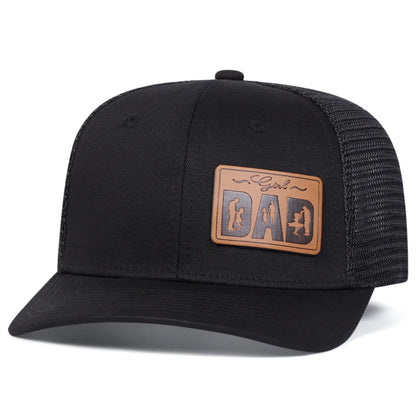 Unisex Dad Letter Brown Leather Label Baseball Net Caps Spring Summer