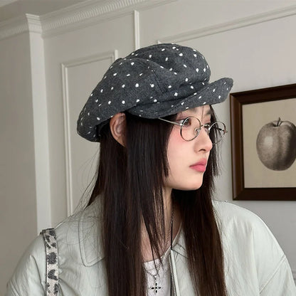 Wave Point Art Octagonal Hat Retro Leisure Versatile Painter Hat