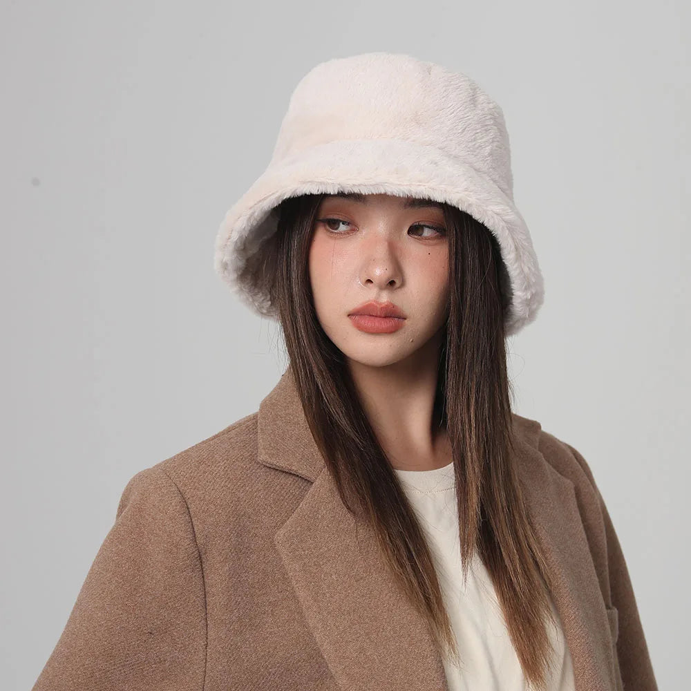Funny Fashion Autumn Winter Leopard Fur Bucket Hat
