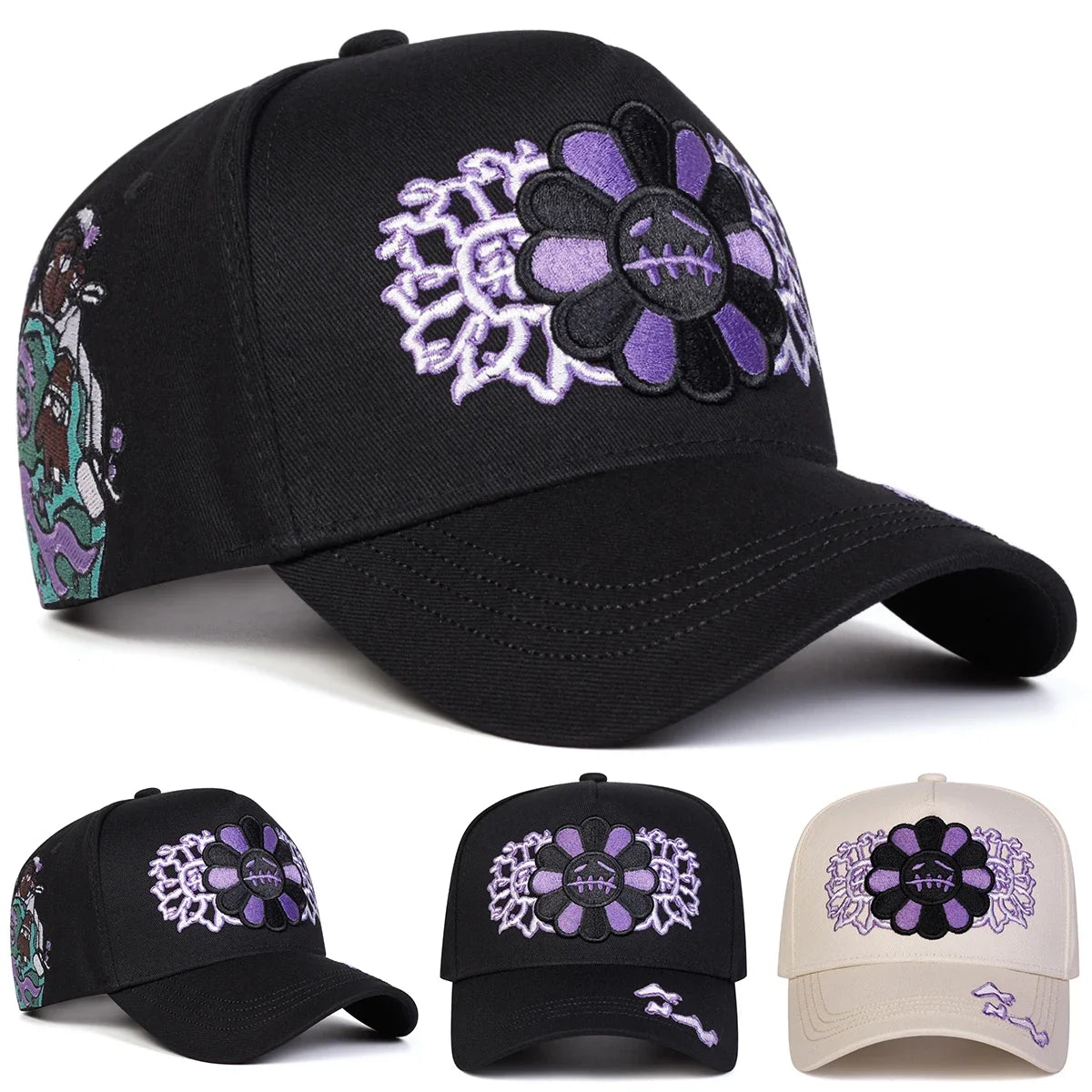 Unisex Sunflower Embroidery Baseball Caps Spring Autumn
