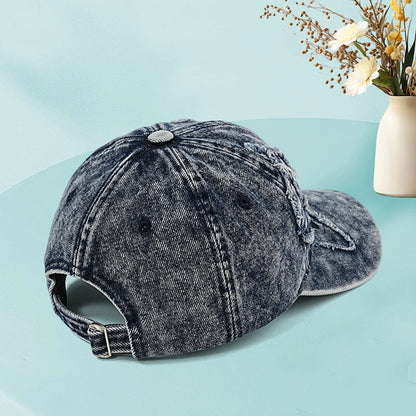 Retro Distressed Patchwork Baseball Cap Outdoor Washed Vintage