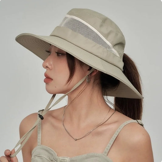 New Anti-Sun Bucket Hat Adjustable Anti-UV Beach Hat