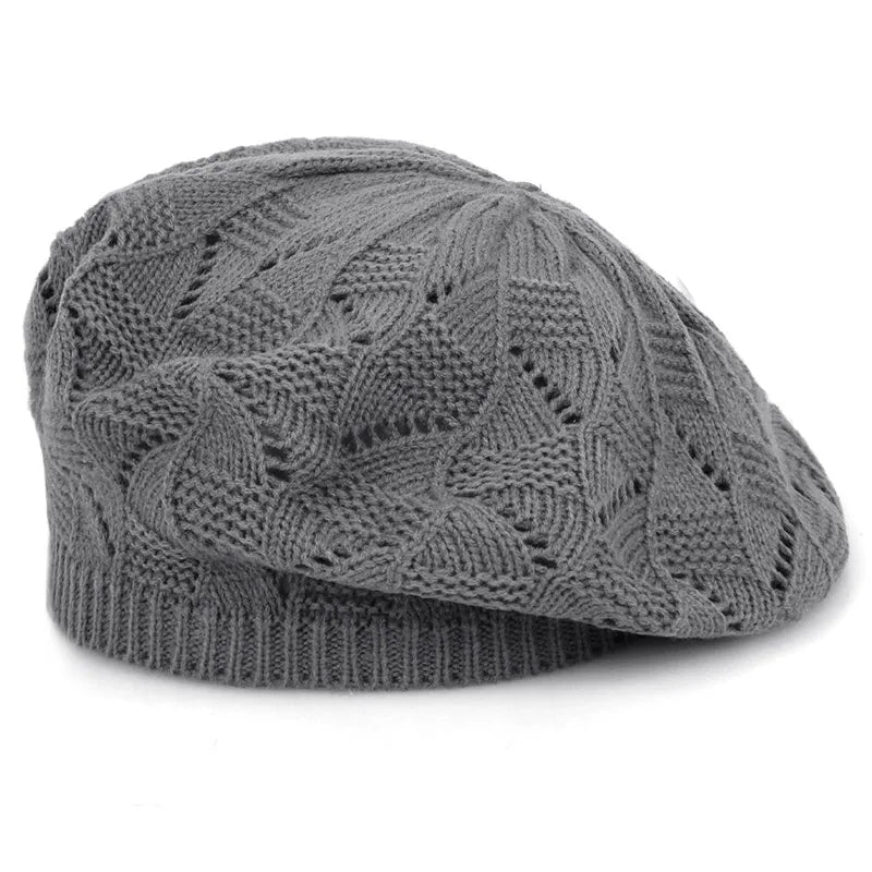 Women's Plain Color Knit Beret Hat Ladies French Artist Beret Hats