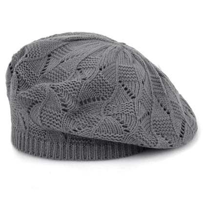 Women's Plain Color Knit Beret Hat Ladies French Artist Beret Hats