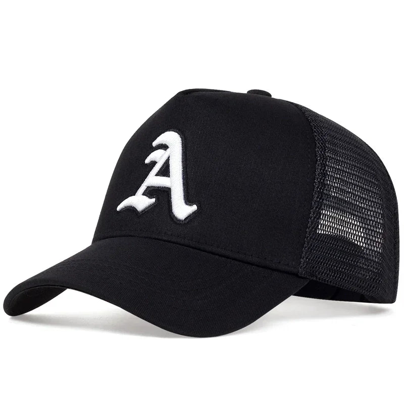 Unisex Gothic Letter A Embroidery Baseball Net Caps