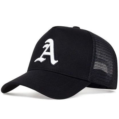 Unisex Gothic Letter A Embroidery Baseball Net Caps