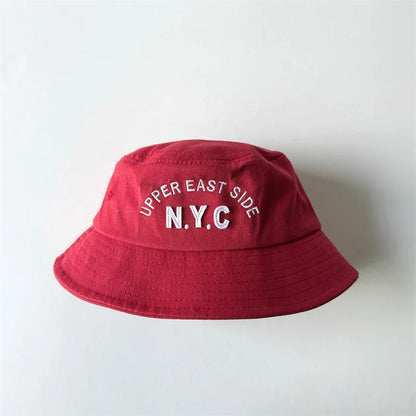 Spring Girls Embroidery Letters Wide Brim Children Sun Hat
