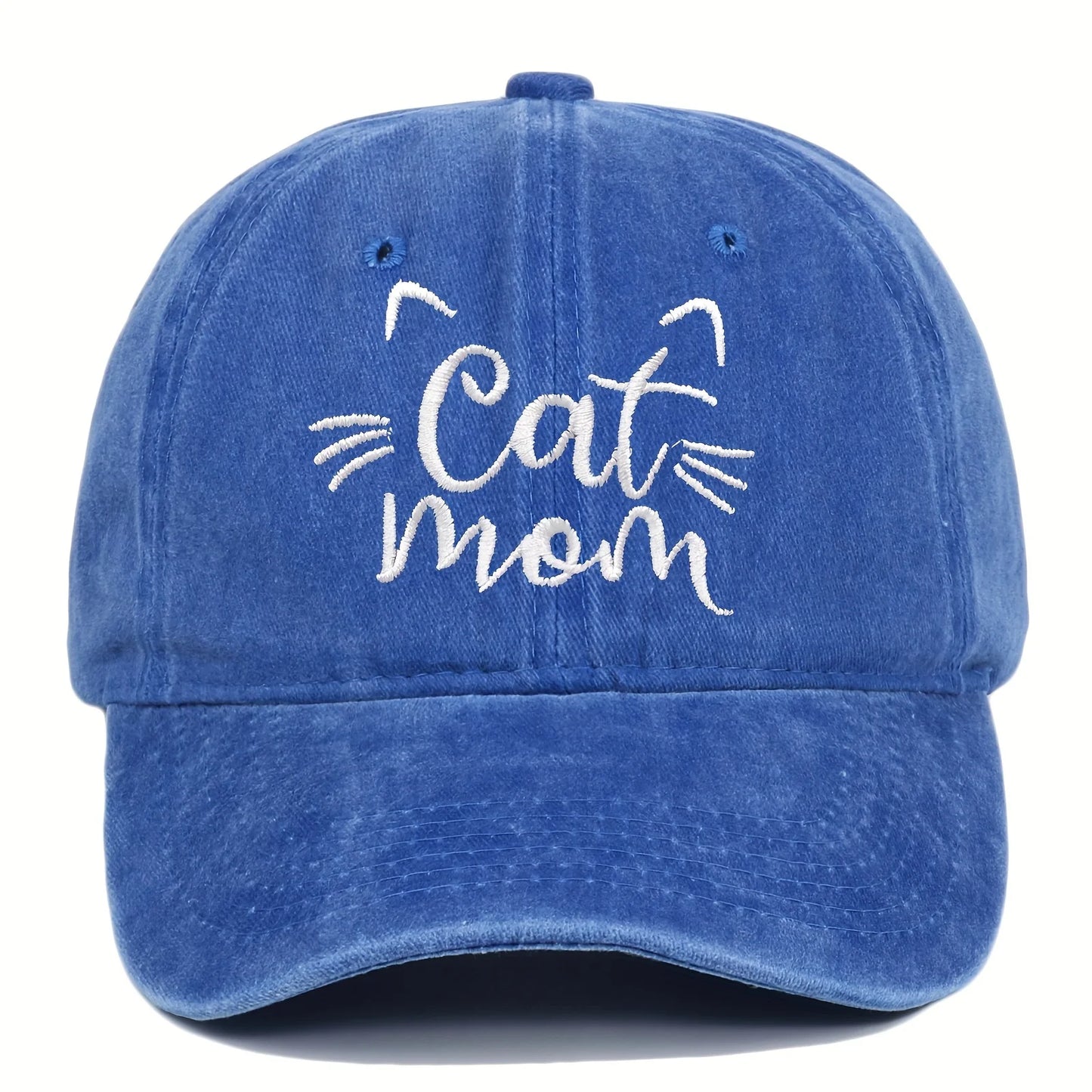 Ladies Embroidered Cat Mom Baseball Cap