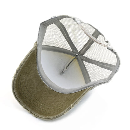 Washed Denim Baseball Cap Women Men