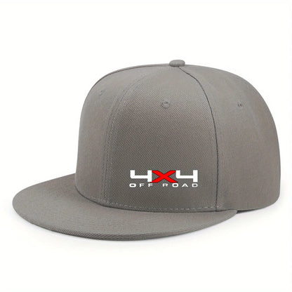 Unisex Adjustable Flat Brim Hip Hop Snapback Hat Solid Color Outdoor Daily Wear