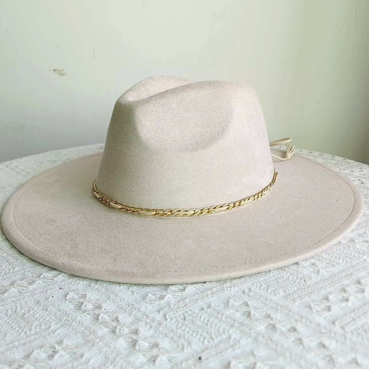 New Free People Rancher Suede Wide Brim Hat Felt Jazz Hat, Classic Church Hat